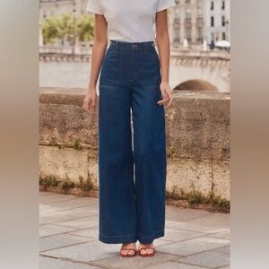 FAVORITE DAUGHTER THE FANCY MISCHA WIDE LEG BLUE ROME WASH 29